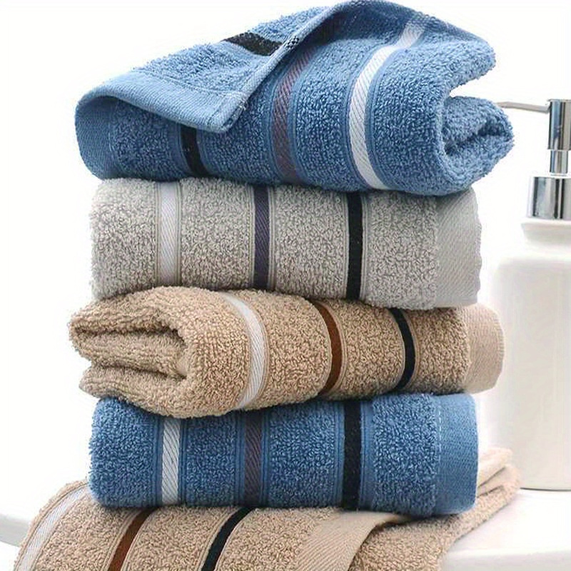 

4pcs Cotton Bath Towels Set, Soft, Absorbent, Unscented, No Electricity Or Battery Needed, With Home Use &