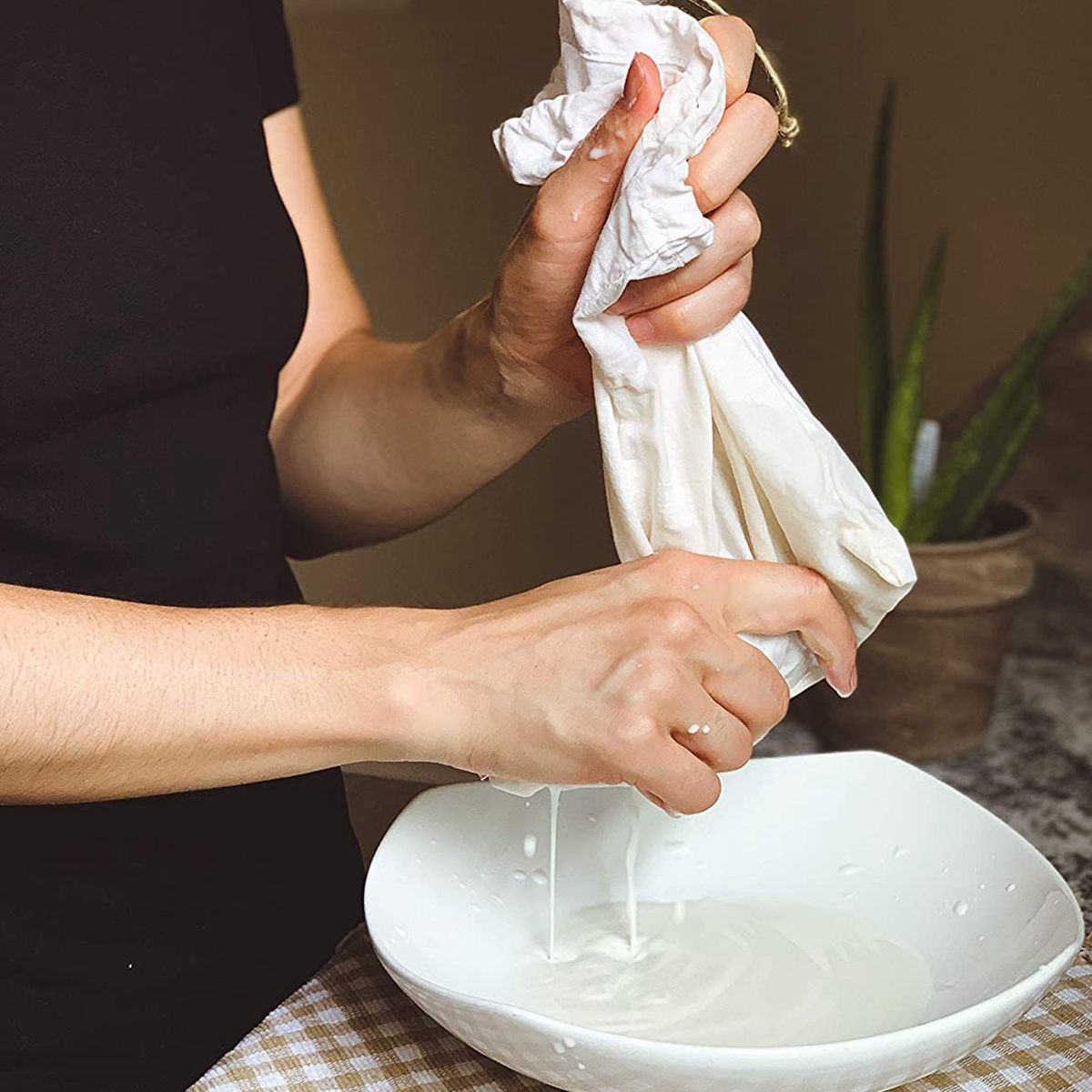 

de 3 sacs en réutilisables, passoires en tissu non blanchi pour , , la fabrication de jus et de fromage, filtres en tissu mousseline lavables-passoires et passoires de cuisine