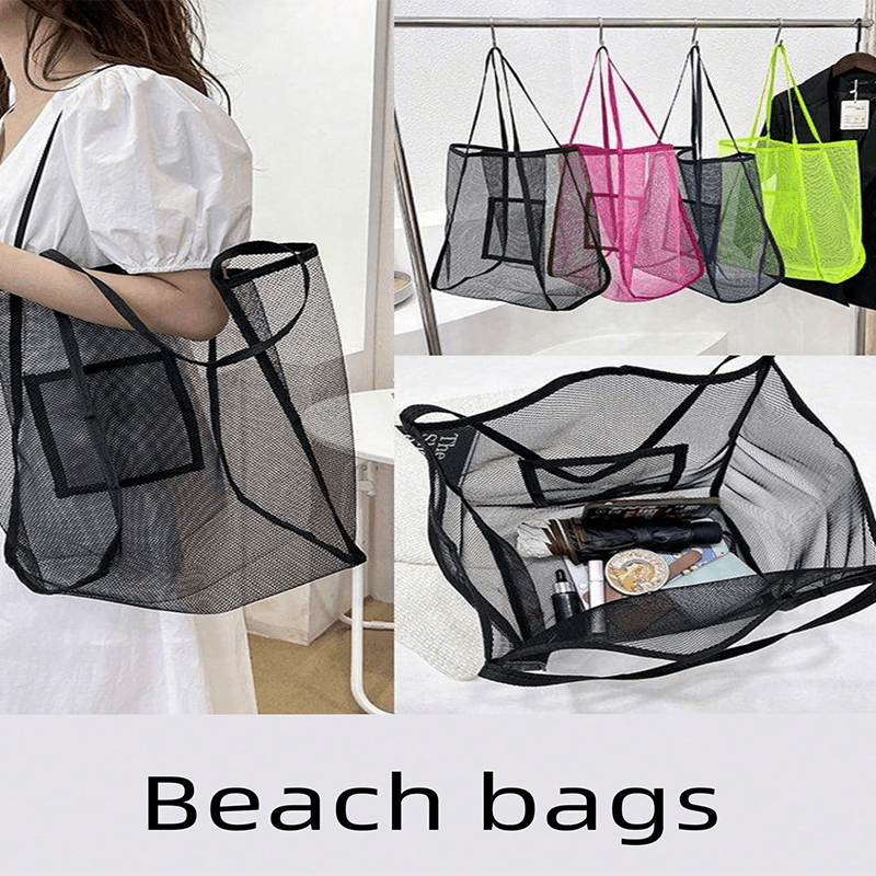 

Lightweight And Portable Beach Bag With Large Capacity, Washable, 1 Shoulder Bag To Store Toys And Food For Leisure, Vacation, Travel, Outing, , Suitable For Ladies As Tote Bag Or Handbag