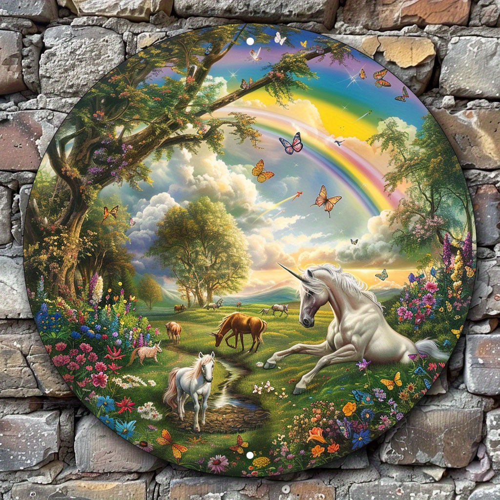

Round Metal Sign - Whimsical Sky Art For Home, Office, Or For Man Cave Decor