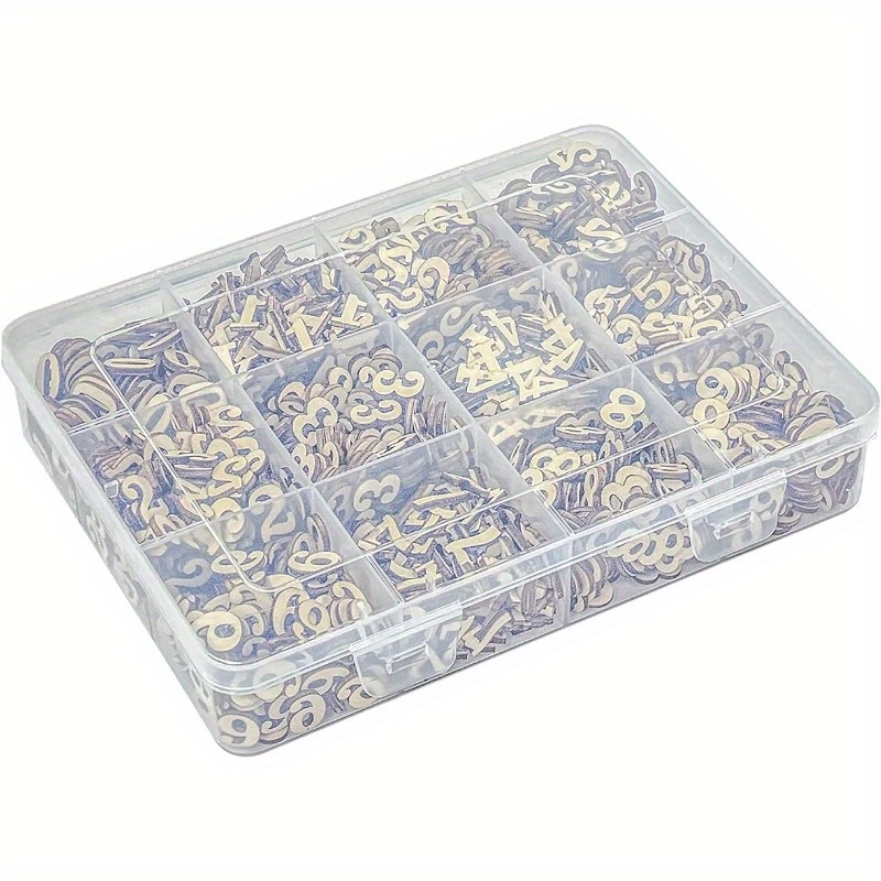 

Lot de 1100 mini chiffres en bois de 0 à 9, numéraux en bois de 15 mm pour loisirs créatifs et scrapbooking