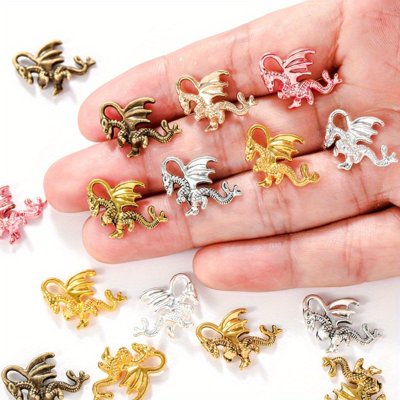 

100pcs Craft Supplies Mixed Flying Dragon Charms Pendants Beads Dragon Jewelries Craft Dragon Charms Accessories For Making Necklaces Bracelets Earrings Keychains