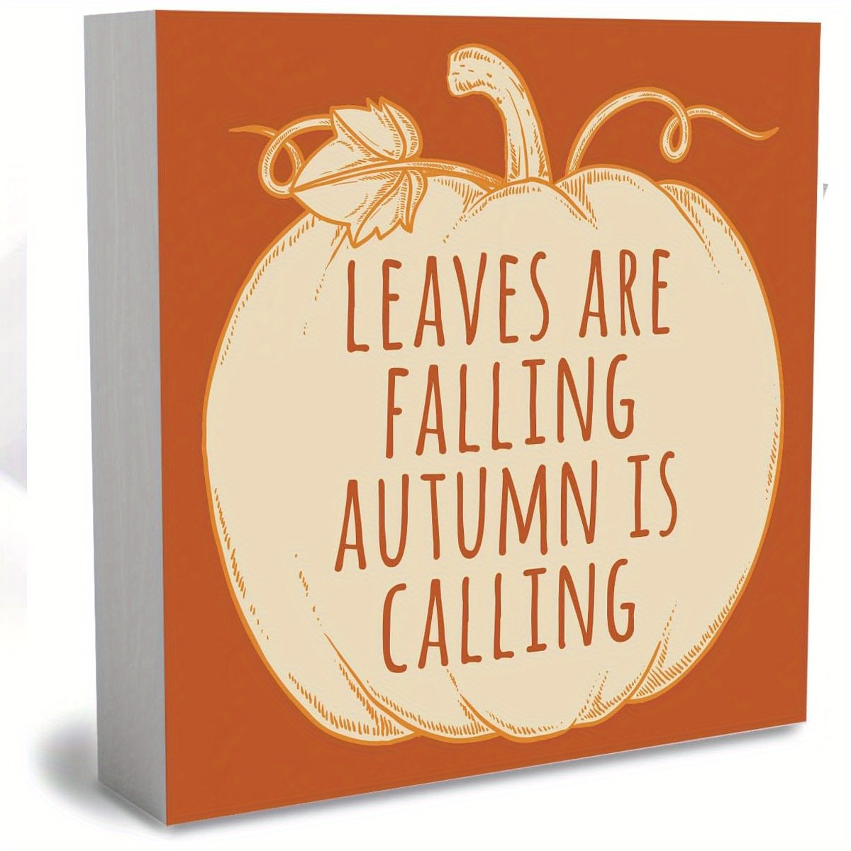 

Autumn Pumpkin Desk Decor - 'leaves Are Falling, Autumn Is Calling' Sign For Farmhouse Style Home & Office, Perfect Thanksgiving Gift