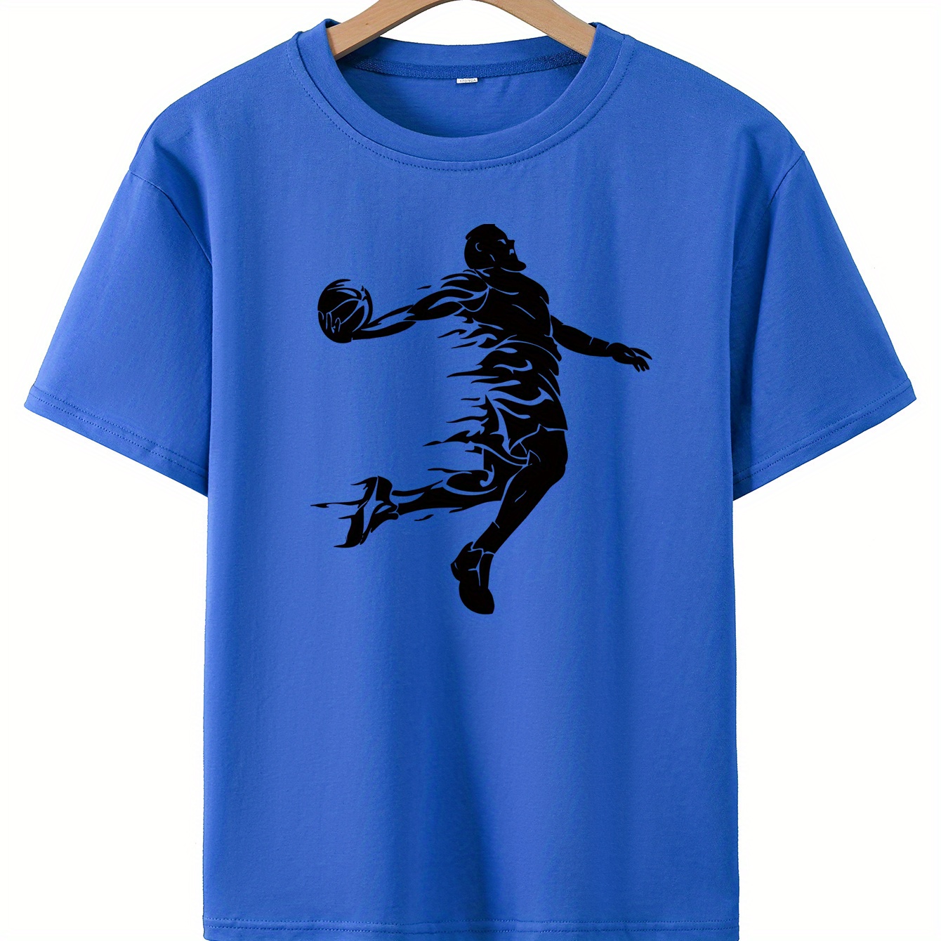

Boys Basketball Player Print Casual Short Sleeve T-shirt, Cool Comfy Loose Fitting Versatile Trendy Tee Boys Summer Outfits Clothes