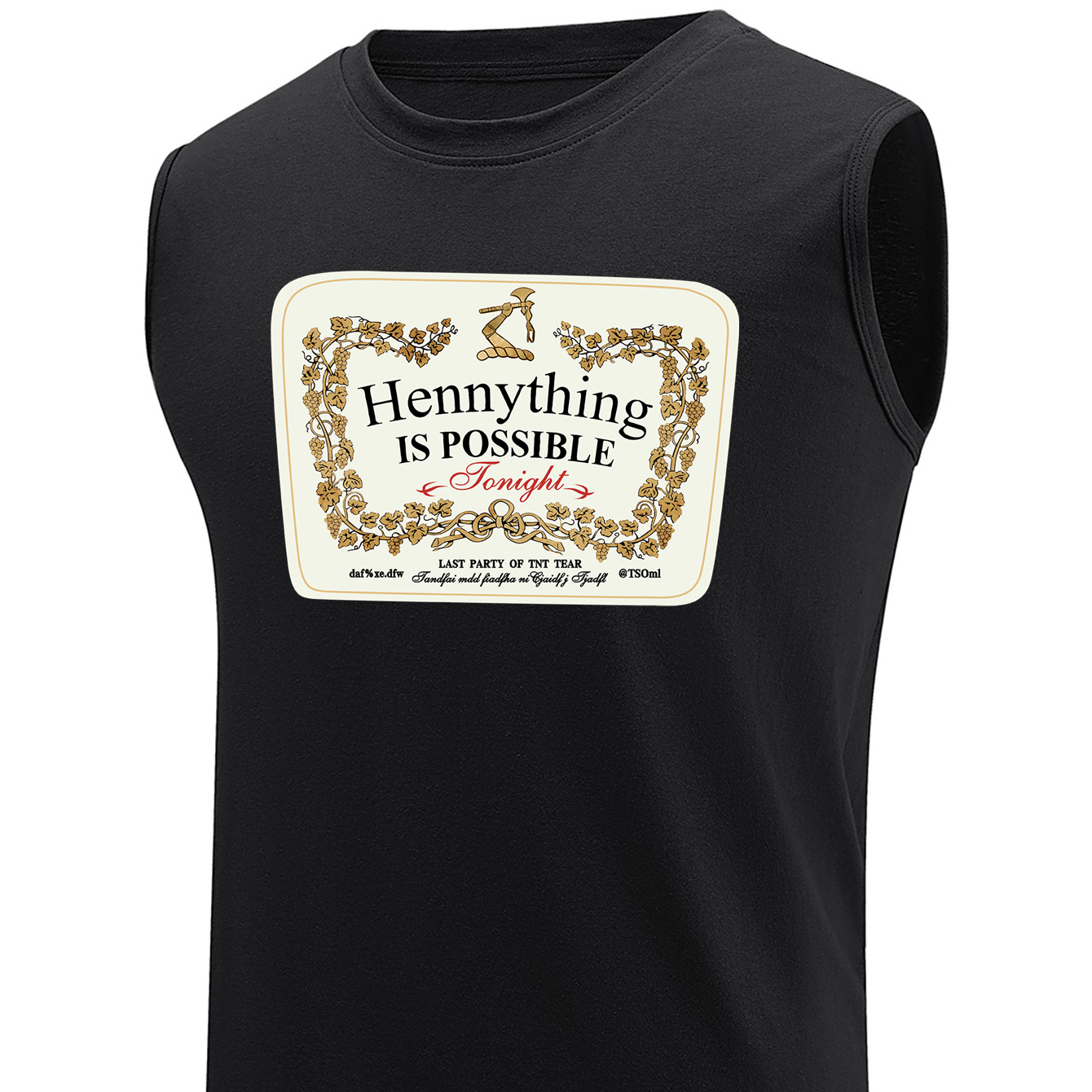 

Plus Size Men's "hennything Is Possible" Print Tank Top, Loose Fit Breathable Sleeveless Tees For Sports/fitness