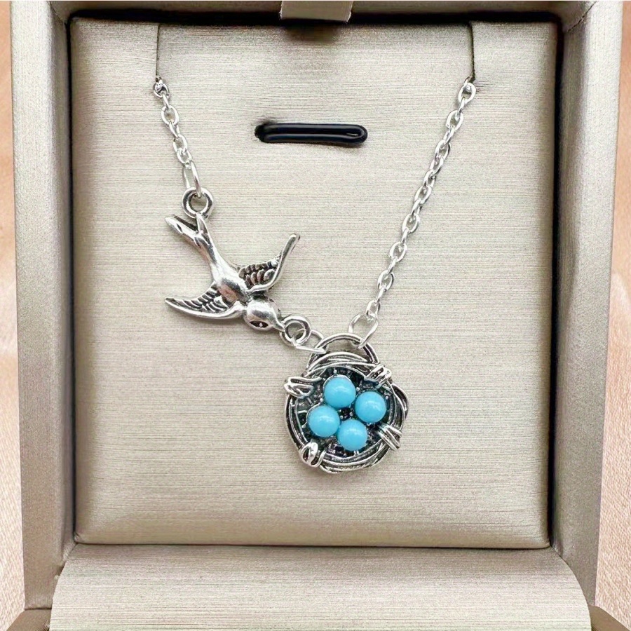 TEMU 1pc Stylish Classic Necklace, Nest Necklace, Egg Necklace, Necklace, Women's Necklace, Mother's Day Necklace, Jewelry Gift For Mother, Wife, Or