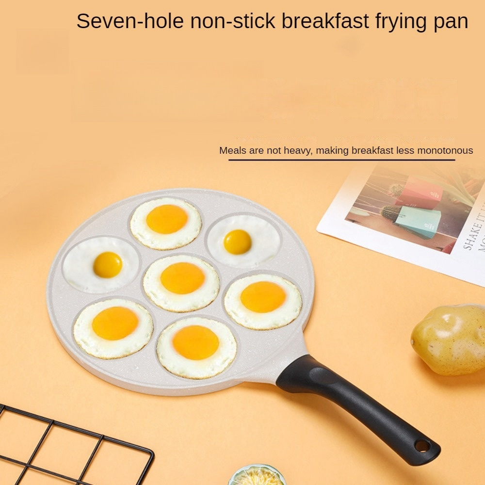 aluminum non stick griddle pan with 7 molds bpa free no electricity needed multi component breakfast cookware for   pancakes eggs versatile kitchen griddle details 2