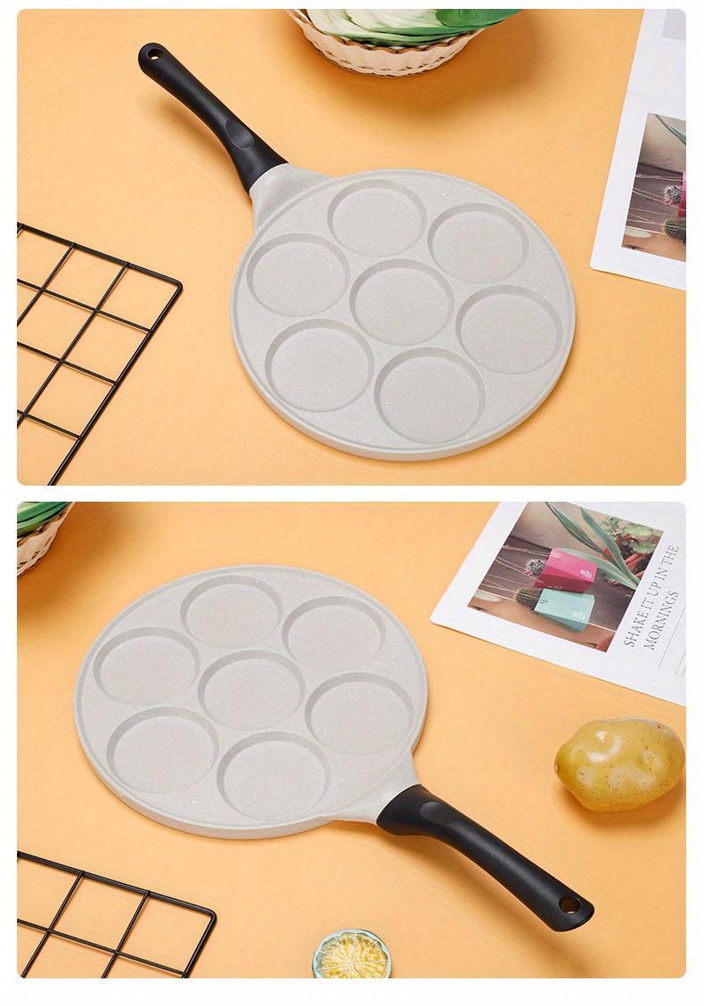 aluminum non stick griddle pan with 7 molds bpa free no electricity needed multi component breakfast cookware for   pancakes eggs versatile kitchen griddle details 7