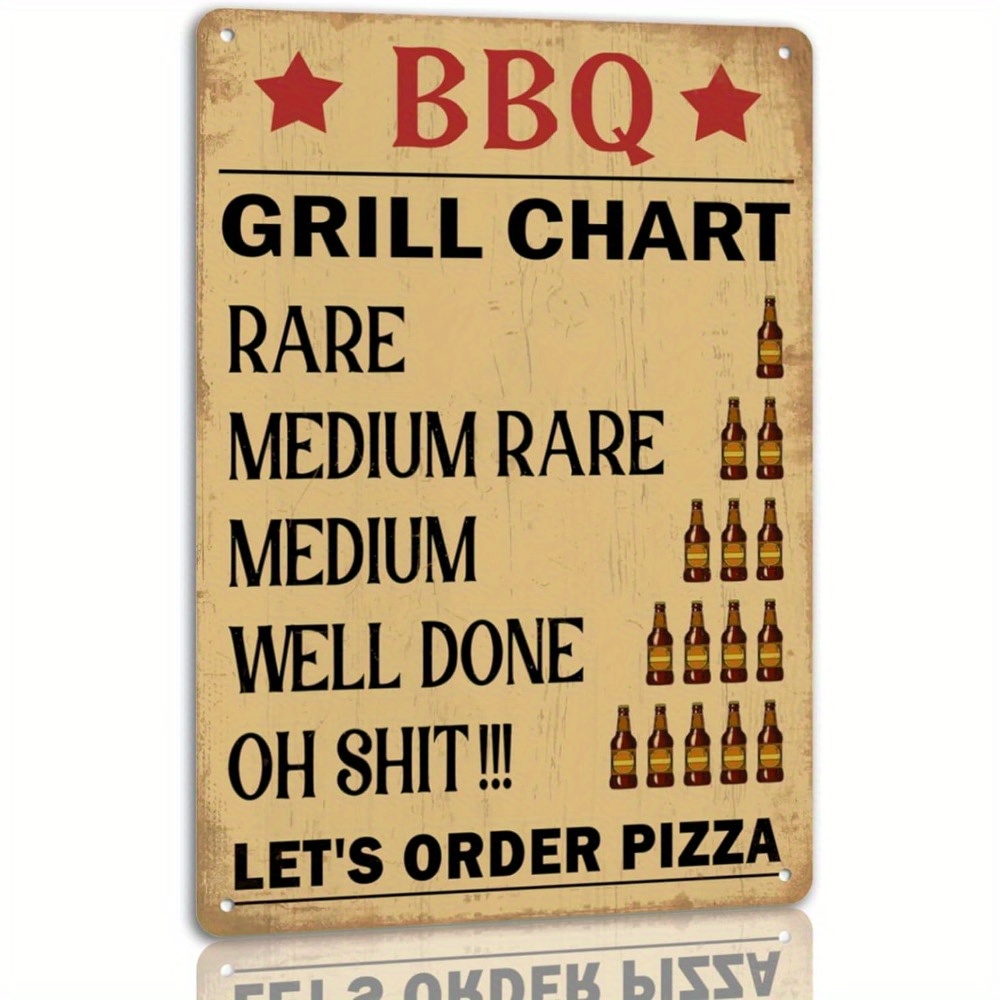 Vintage BBQ-Schild Aus Metall – Rustikale Wanddekoration Für Küche, Bar Oder Garten