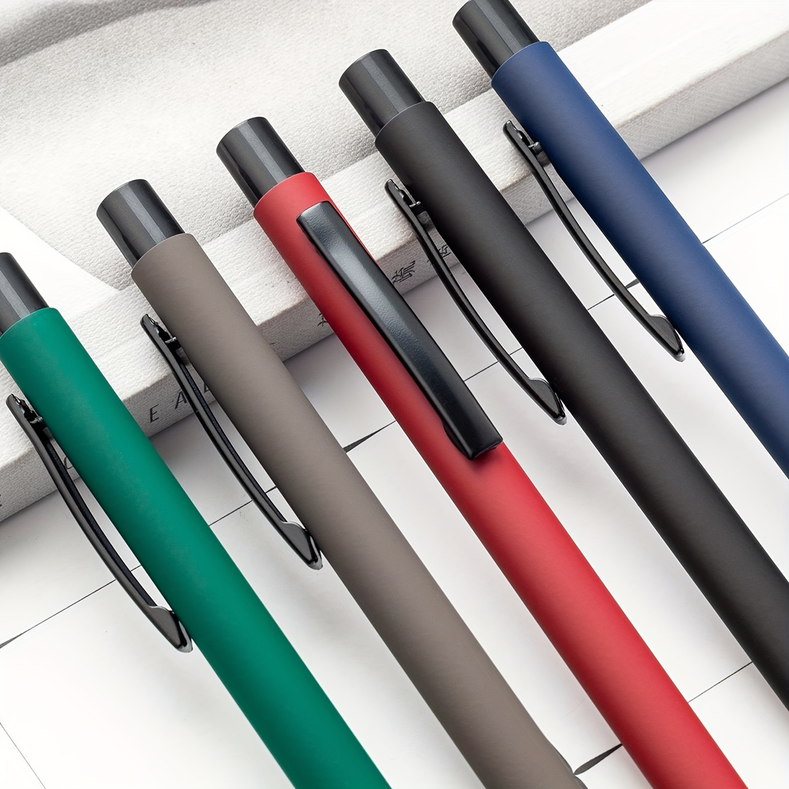 

5pcs Retractable Ballpoint Pens - For , School &