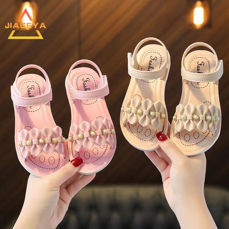 

Girls' Summer Sandals 2024 - Princess Shoes For Toddlers And Kids, Soft Sole, Anti-slip, Embellished With Pearls, Comfortable For Baby Girls