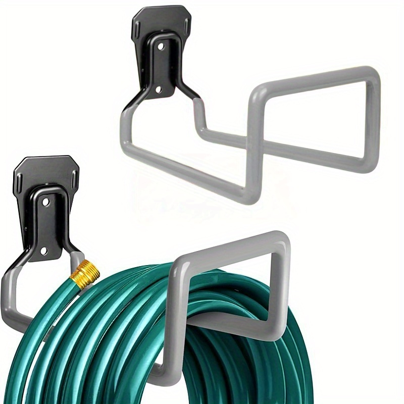 

1pc Heavy-duty Metal Hose Holder - Contemporary Style, , Ceiling Mount Garden Hose Hanger With Weather-resistant Design And Mounting Accessories