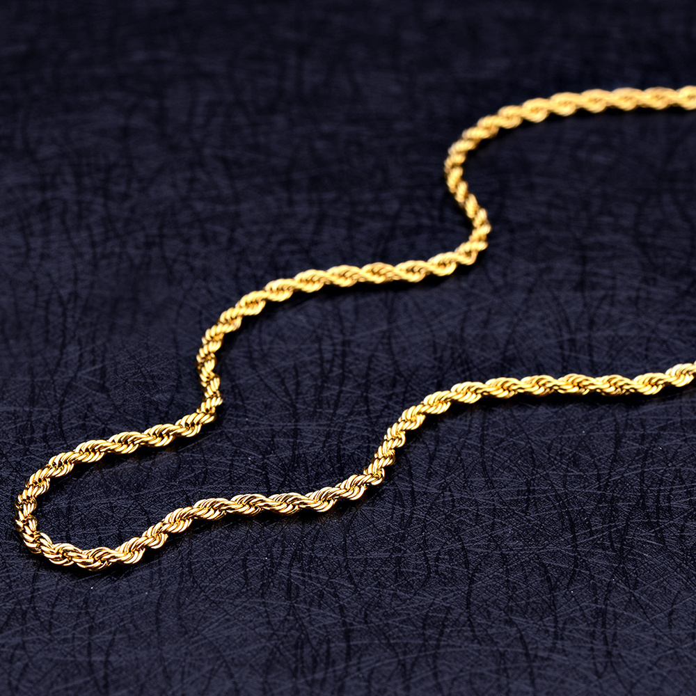 Width 3mm 316l 316l 316l Stainless Steel Golden/316l 316l Stainless Twist Chain Necklace Additions For Men And Women Best Gifts