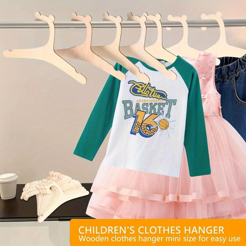 

5/10pcs Cute Little Bear Kids Hangers Creative Wooden Baby Hangers Baby Toddler Children Wooden Hangers For Clothes & Pants