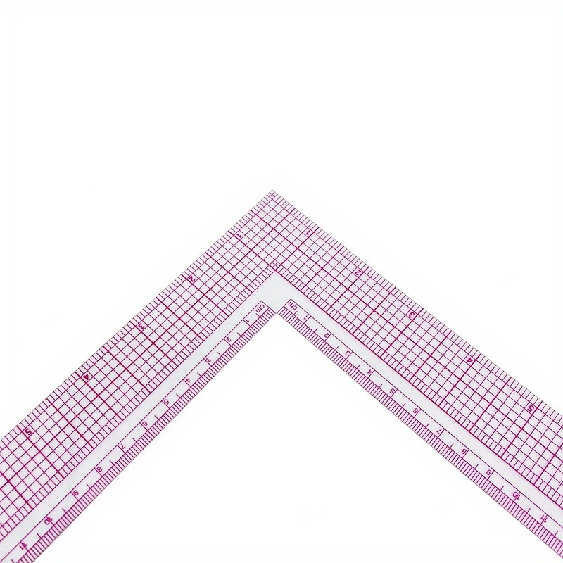 

1pc Multi-functional L-shape Tailoring Square Ruler, Dual Metric/imperial, Uncharged Plastic Sewing Drafting Measurement Tool For Dressmaking And Quilting