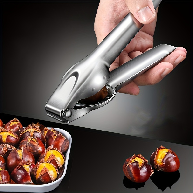 

1pc, Chestnut Opener, Nut Crackers Sheller, Chestnut Clip, Chestnut Cutter, Stainless Steel Cross Serrated Nut Shucker For Home Kitchen, Nutcracker Opener, Nuts Peeler, Kitchen Accessaries