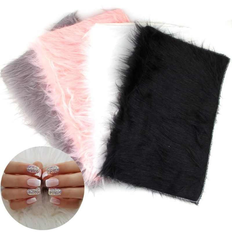 

Nail Art Photo Background Mat, Soft Long Pile Fur, Comfortable Hand Rest Cushion, Foldable Practice Pad, Nail Equipment For Photography