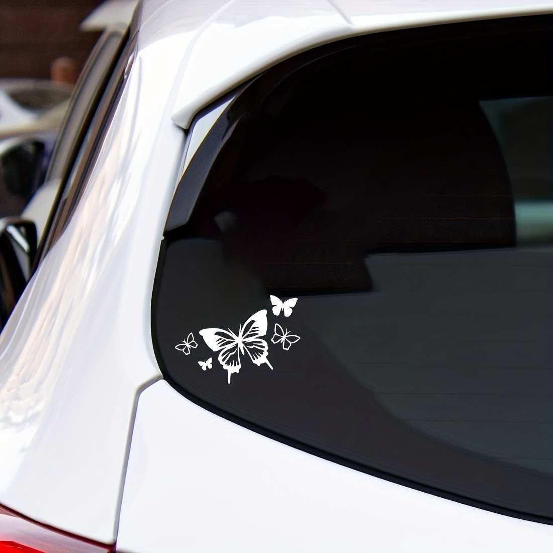

Magnifique autocollant de papillons de dessin animé, autocollants de voiture en vinyle d'art, autocollant de décoration créative, décoration de fenêtre de voiture