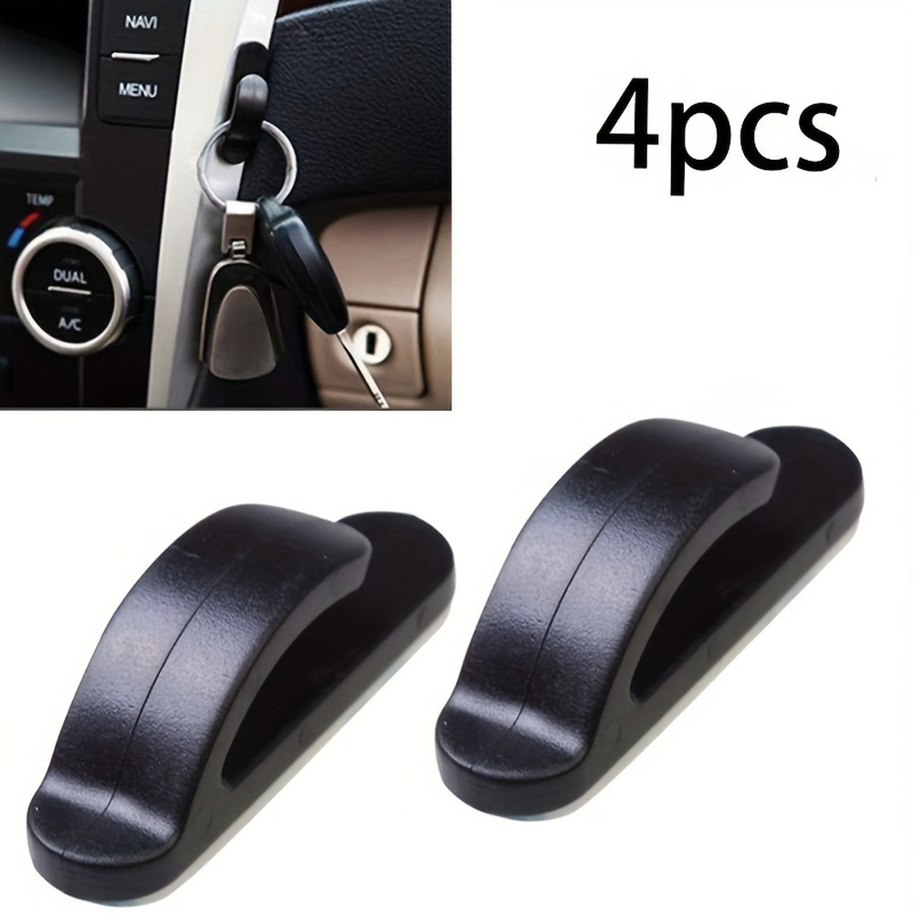 4pcs Black Car Truck Self Adhesive Hooks - Convenient Bag And Purse Organizer For Car Interior