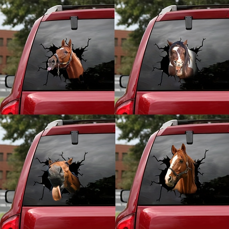 

Animal Wall Stickers, Horse Head Stickers, Creative Holes, Car Window Electrostatic Stickers