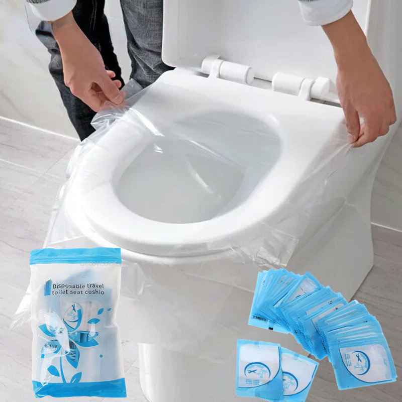 

30pcs Portable Disposable Toilet Seat Covers - Waterproof, Hygienic Mat For Travel, Camping & Public Restrooms, Safety, Bathroom Accessories