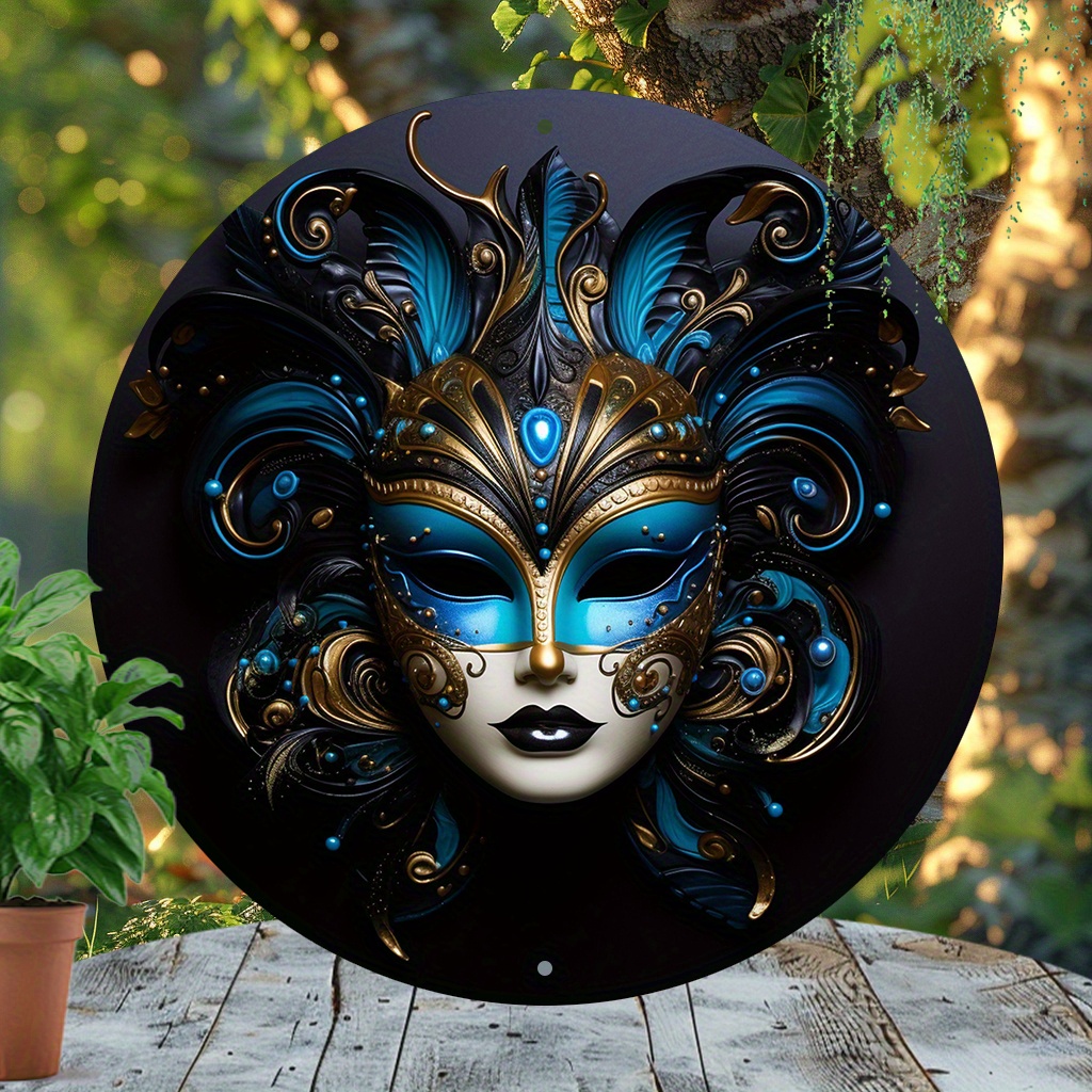 

1pc 8x8 Inch (20x20cm) Carnival Mask Decorative Sign, For Living Room Decoration, Wall Decoration, Home Decoration