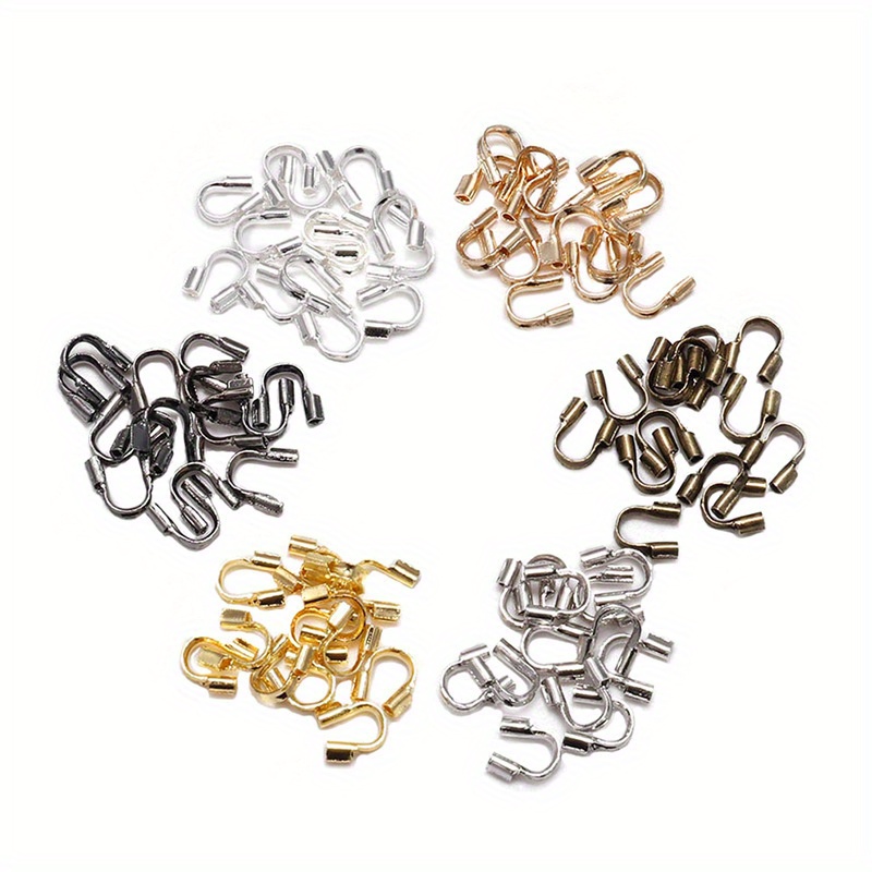 

200pcs U-shape Wire Guardians, Jewelry Findings, Crimp & End Beads, Cable Protectors, Diy Jewelry Making Accessories In Assorted Colors