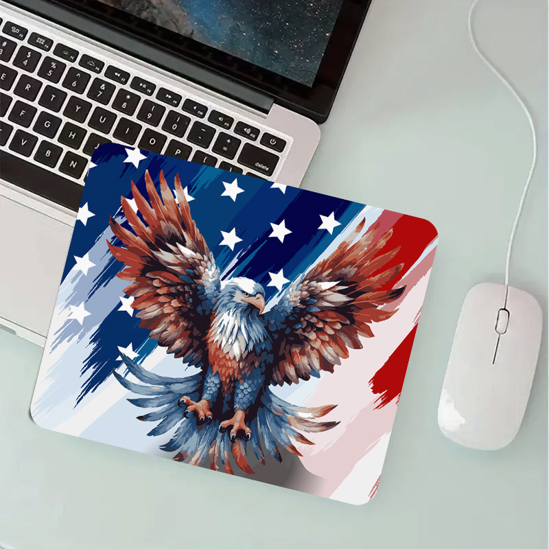 

1pcs Patriotic Eagle Mouse Pad, Desk Mat, Portable And Mousepad For Notebooks And Computers, Aesthetic Desk