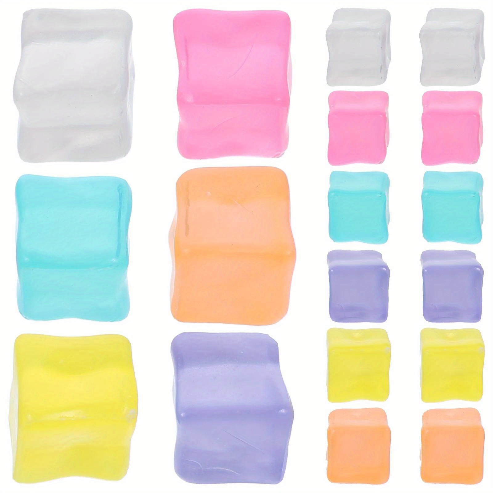 

10pcs Reusable Ice Cubes, Washable Non-melting Ice Cubes For Drinks Beverage, Glow In The Dark Washable Colored Ice Cubes,