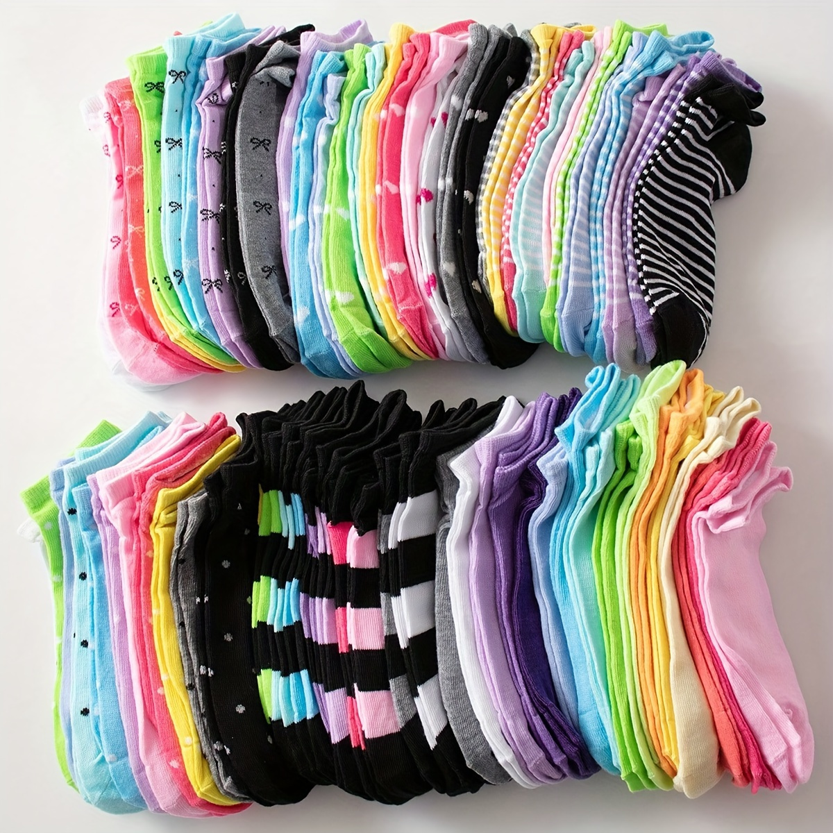 

20 Pairs Candy Colored Socks, Comfy & Breathable Low Cut Ankle Socks, Women's Stockings & Hosiery