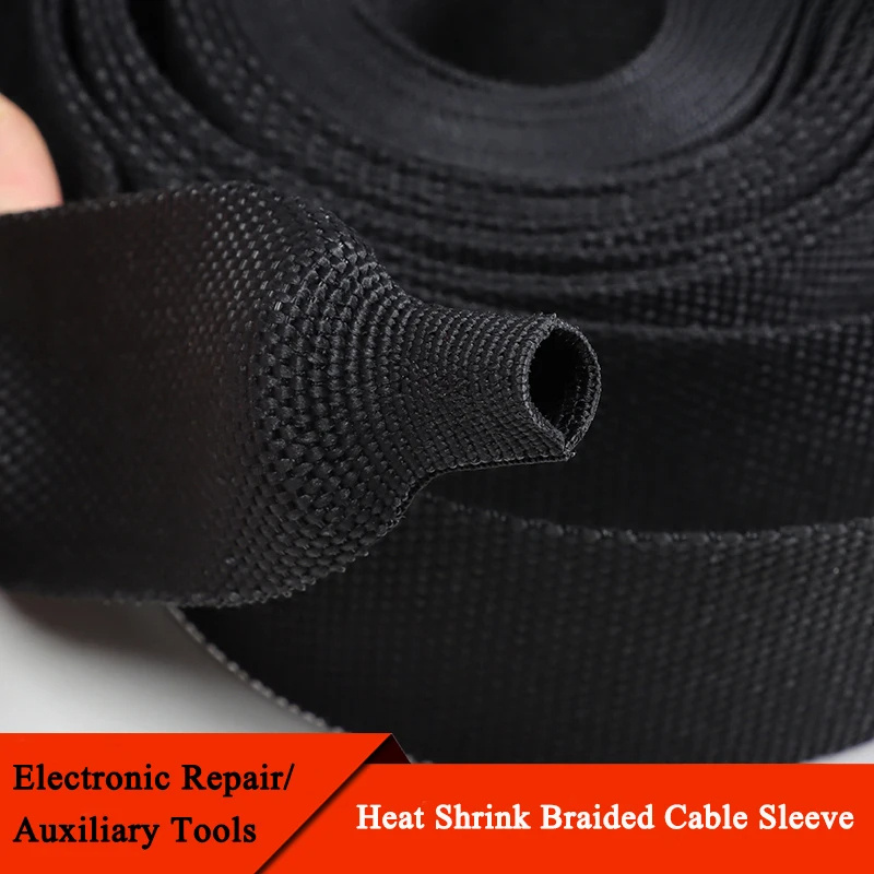 

Thermo-shrinkable Braided Cable Sheath 12~90mm Insulated Flame-retardant Winding Sheath Protection Pet Automatic Line Tidy