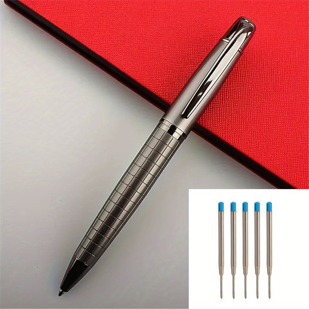 Grey Colour Metal Ballpoint Pen And School Student Office Supplies Smooth Writing