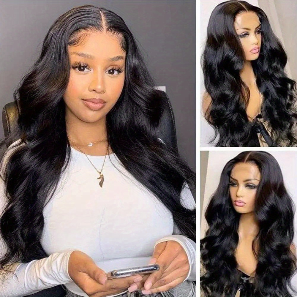 

Long Body Wave Synthetic Lace Front Wig 13x3 Lace Wig Black Color Hairstyle Daily Wavy Hair Wigs