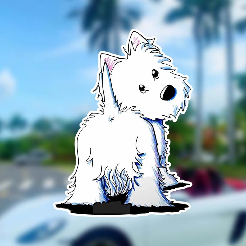 

Kiniart Westie Vinyl Decal Sticker For Cars, Trucks, Windows, Laptops, Luggage, Waterproof, Self-adhesive, Matte Finish, Glass & Metal Surface Recommended, Single Use - Fluffybutt Dog Design