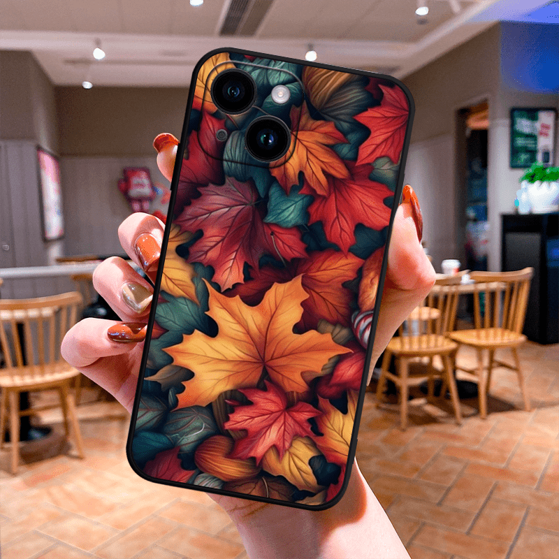 

Autumn Leaves Shockproof Tpu Phone Case Bundle For 15/14/13/12/11 Pro Max/xs Max/x/xr/8/7/6/6s/se - Anti-slip, Anti-fingerprint, Drop Protection From 6.6 Feet - Fashion Print Design Cover