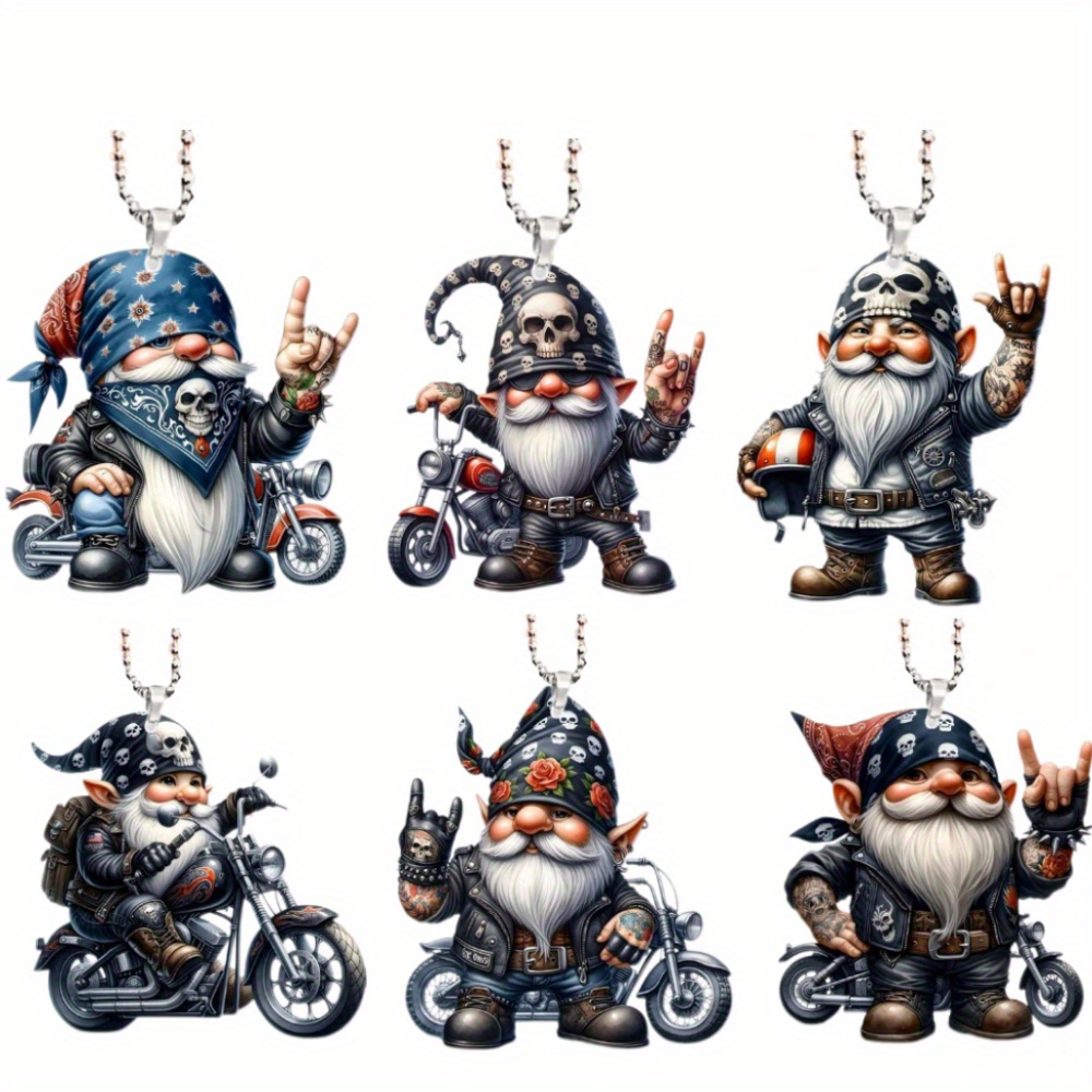 

6-piece Set Of Unique Locomotive Dwarf Keychains - Acrylic, Perfect For Car Keys, Backpacks & Phone Charms - Ideal Holiday Gifts & Party Favors