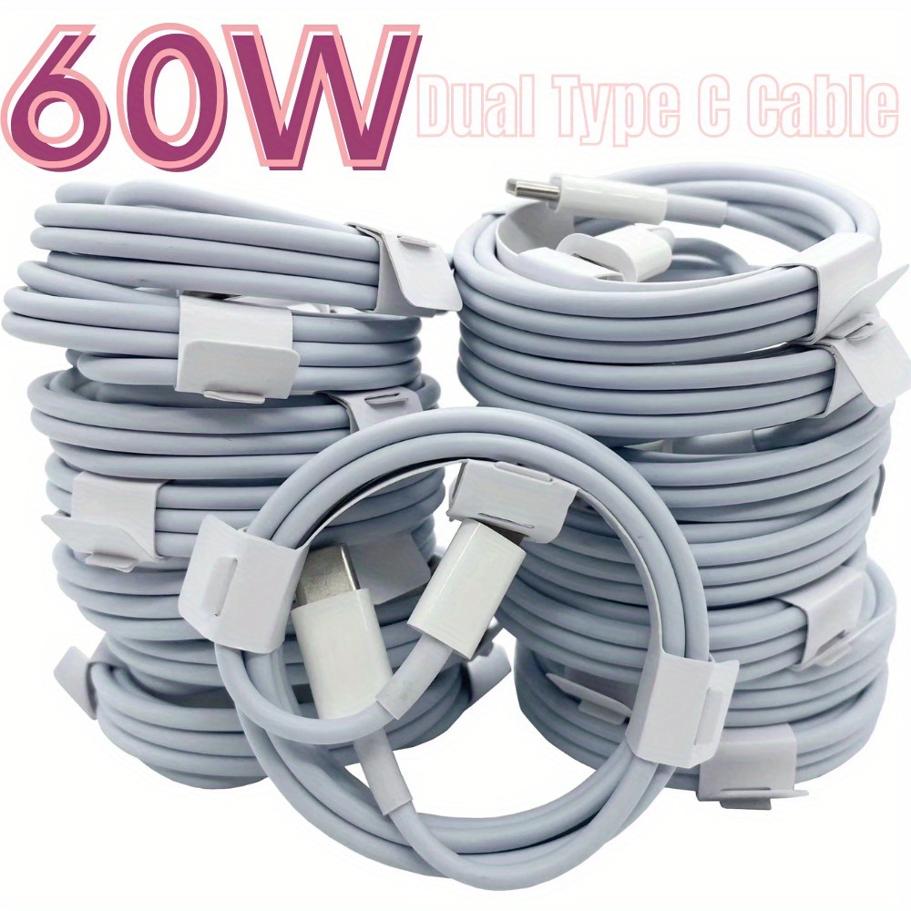 

10 Packs 60w Usb-c To Usb-c Type-c Cable 6ft Pd Fast Charger For Samsung 15