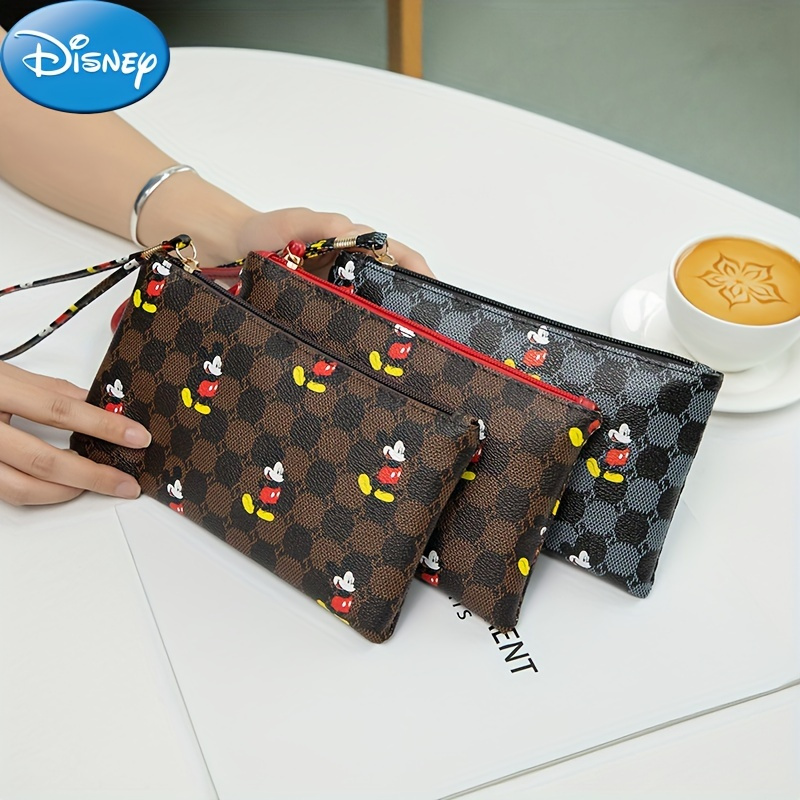 

Disney Mickey Mouse Printed Clutch Bag, Cartoon Pu Leather Phone Bag, Cute Cartoon Wrist Wallet Coin Purse