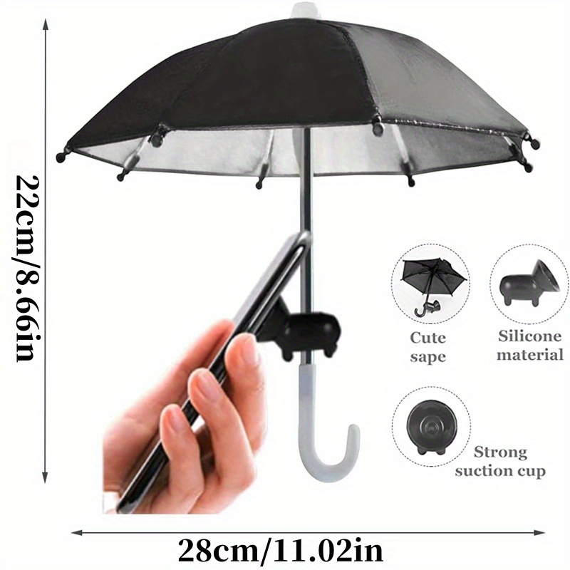 mini waterproof phone umbrella with uv protection casual durable funny umbrella bike accessories details 3