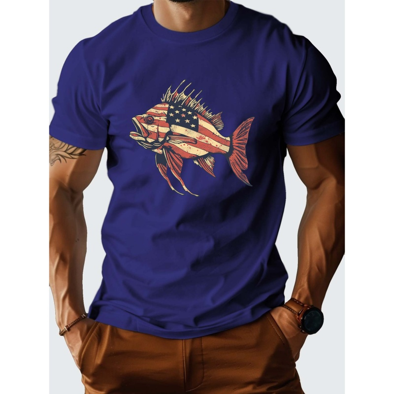 

Patriotic Fish Design G500 Pure Cotton Men's T-shirt Comfort Fit