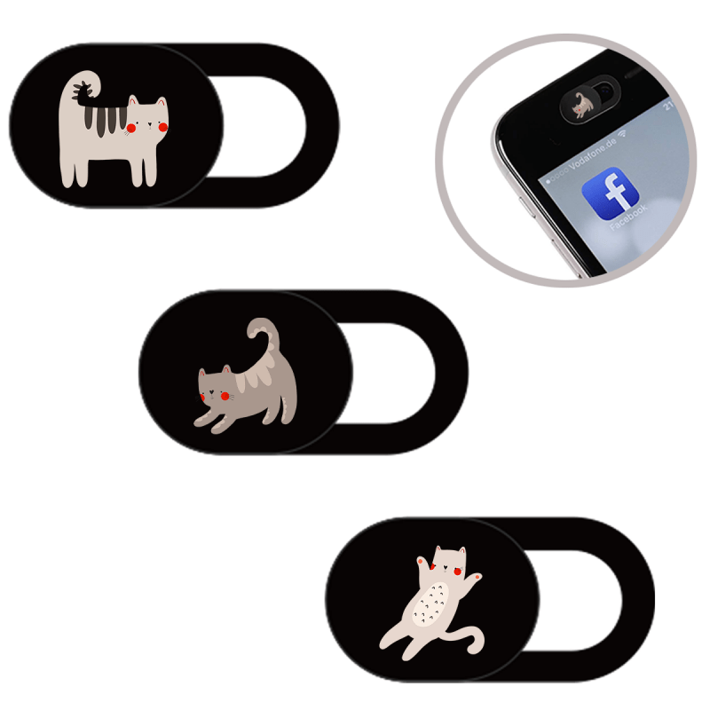 

1pc Cute Cat Webcam Cover Slider - Webcam Cover Suitable For Laptops, Desktops, Computers, Smartphones, Protecting Your Privacy And Security, Strong Adhesive