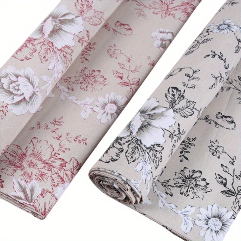 

Peony Flower Printed Linen Fabric - Versatile For Sofa Covers, Tablecloths, Curtains, Bags & Cushions