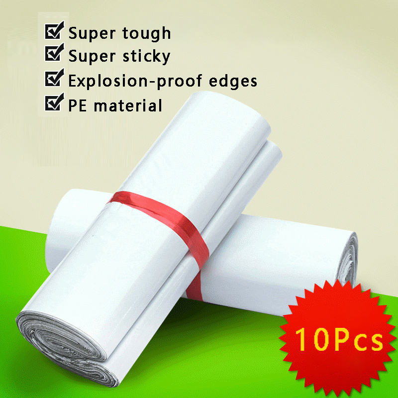 

10 Pack White Poly Mailer Shipping Bags - Super Tough Pe Material, Self-sealing Adhesive, Waterproof, Explosion-proof , Extra Large Size For Bulk Packing