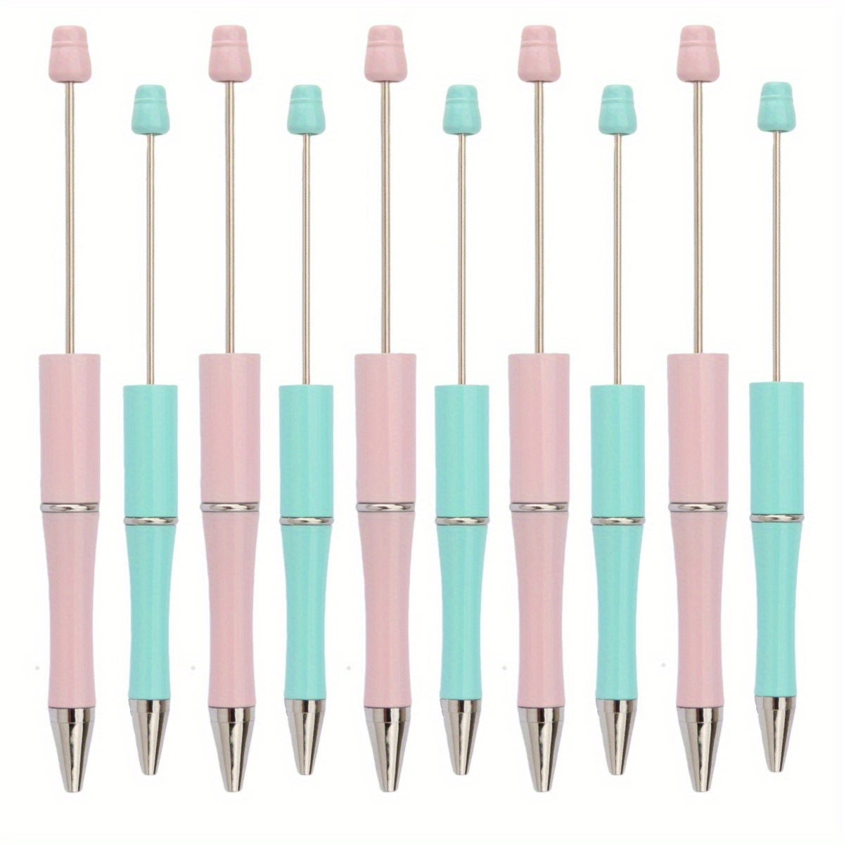 

10pcs, Creative Plastic Bead Ballpoint Pens, Perfect Gifts For Back To School, Birthdays, Valentine's Day, Parties, And Holidays, Candy Light Blue, Pink