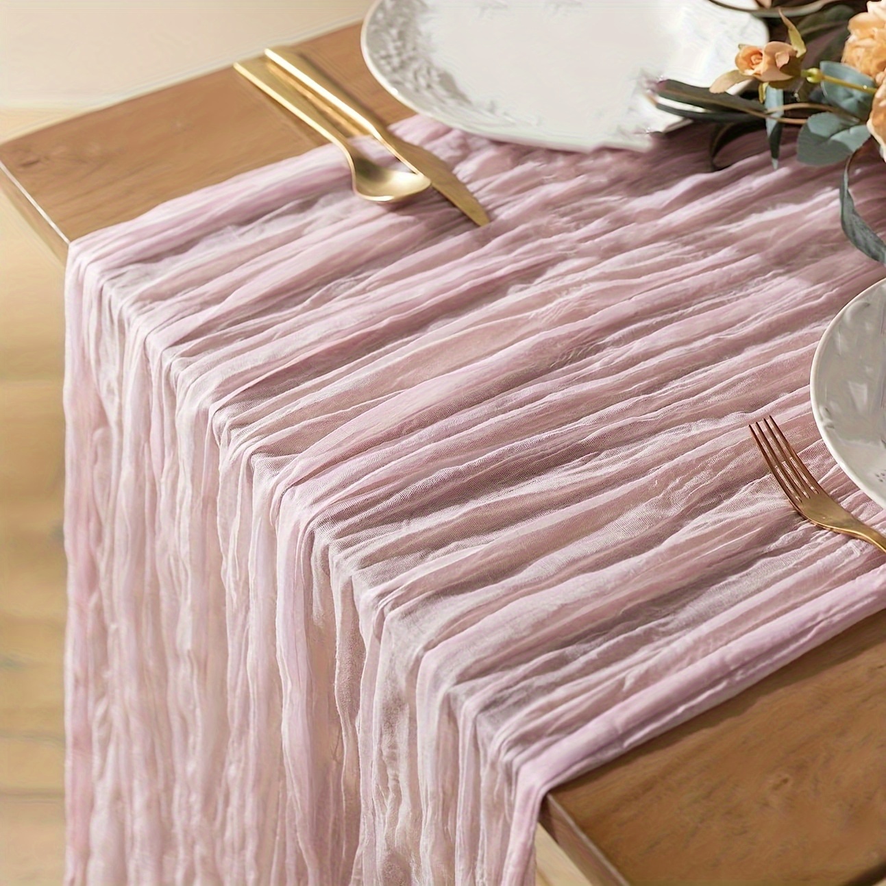 

Elegant Bohemian Table Runner - Durable Pink/burgundy Polyester, Perfect For Weddings, Showers & Holidays, Rectangle Woven Design