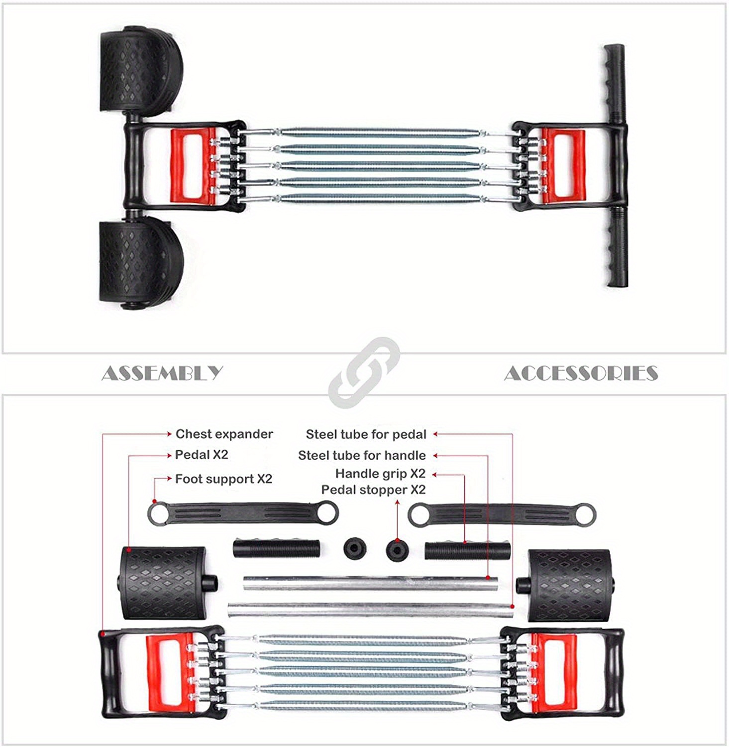 1pc multifunctional spring pedal puller adjustable fitness tensioner suitable for arm chest muscle building bodybuilding strength training sit up details 3