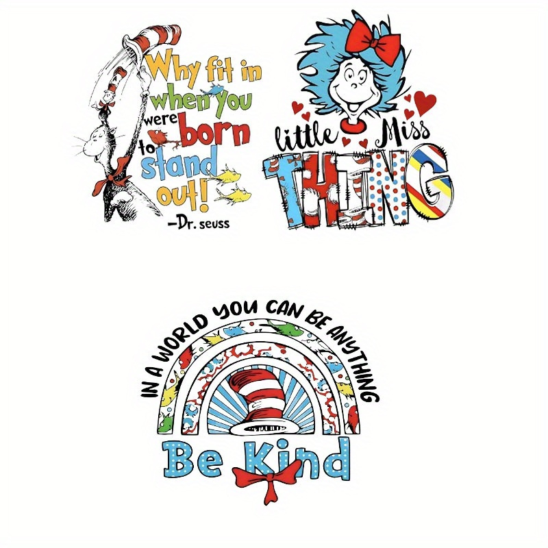 

3-pack -inspired Heat Transfer Stickers, Polyester, Mixed Colors, & Washable, For Diy T-shirts, Jeans, Hoodies, Handbags, Pillows - "be Kind" & " Thing" Designs