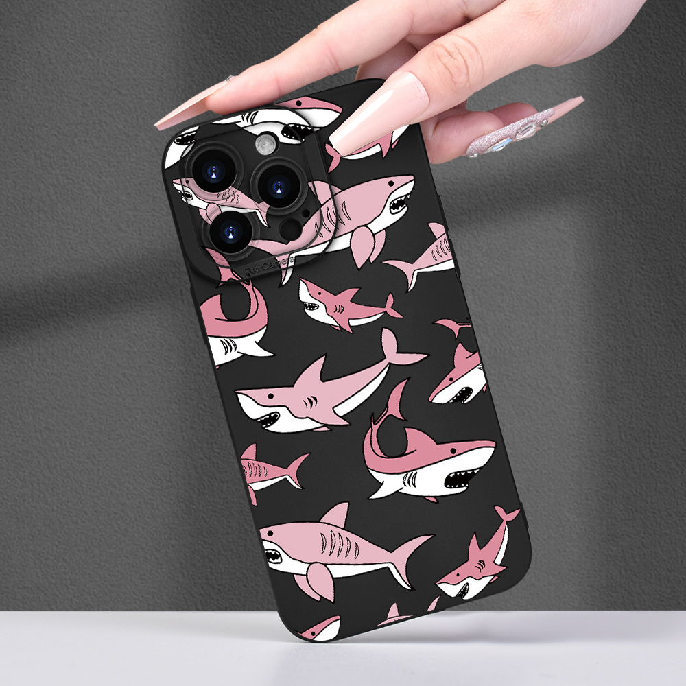 

Trendy And Fun Cartoon Shark Pattern Phone Case For Iphone15 14 13 12 11 Xs Xr X 7 8mini Plus Promax Se