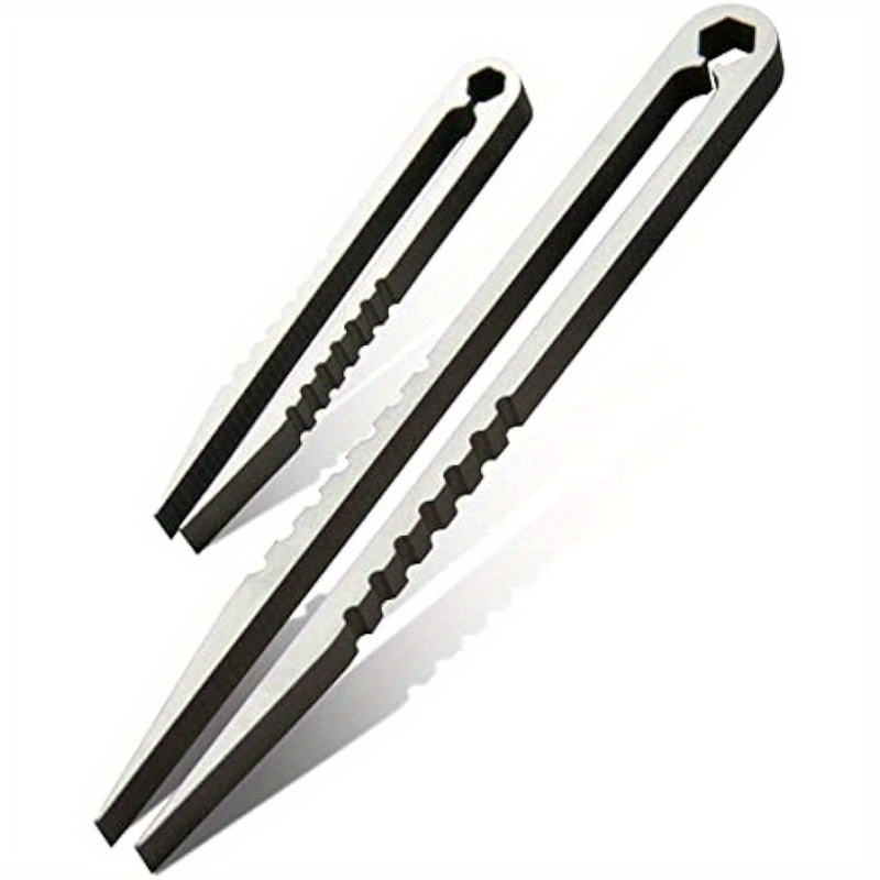 

2pcs Mini Tweezers Portable Titanium Alloy Edc Survival Camping Tool