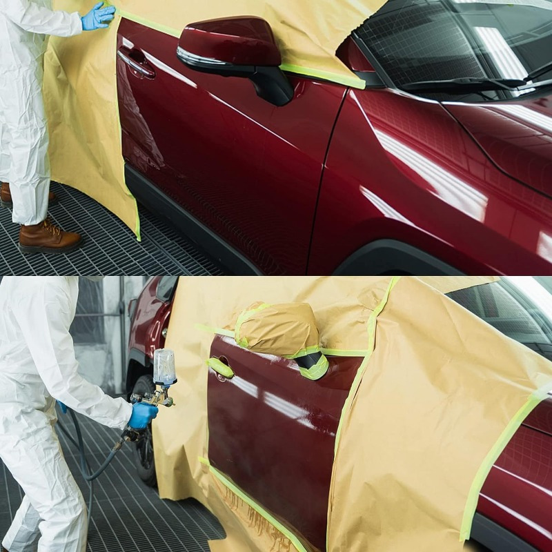 

Application| Pre-taped Automotive & Home Masking Paper, Insulation Material For & Surface Protection (20-35 Words)